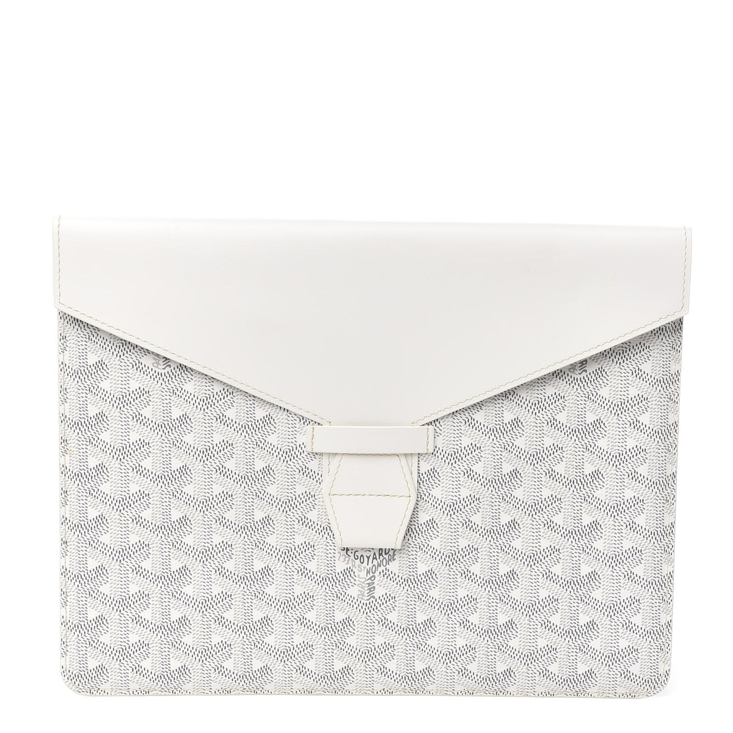 Goyardine Camondo MM Horizontal Clutch White