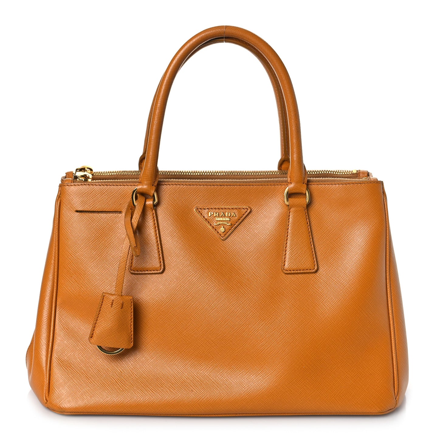 Saffiano Small Galleria Double Zip Tote Cannella