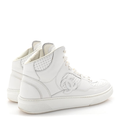 Chanel Calfskin CC High Top Sneaker 40 White 10 of 18