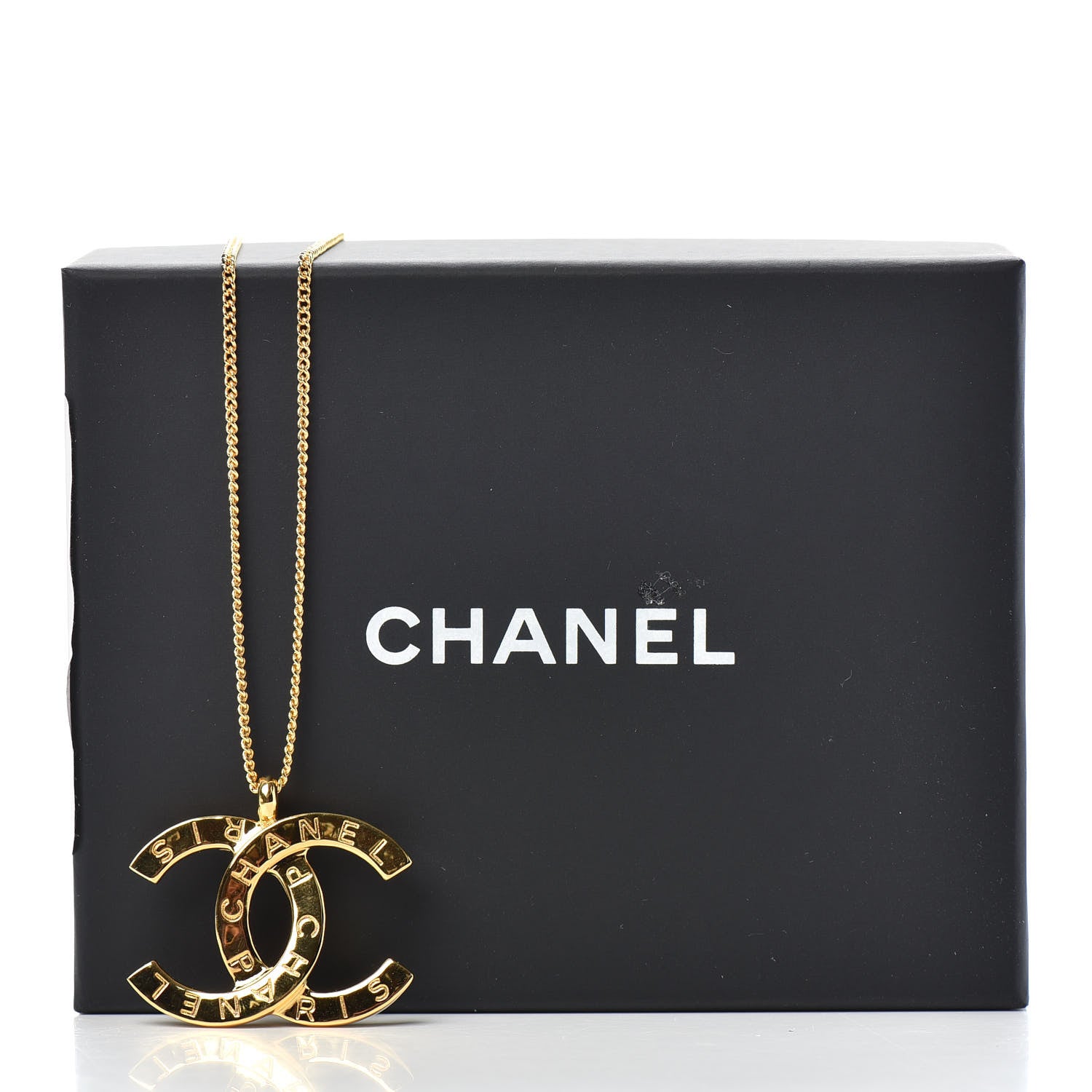 Chanel Metal CC Paris Button Necklace Gold 6 of 6