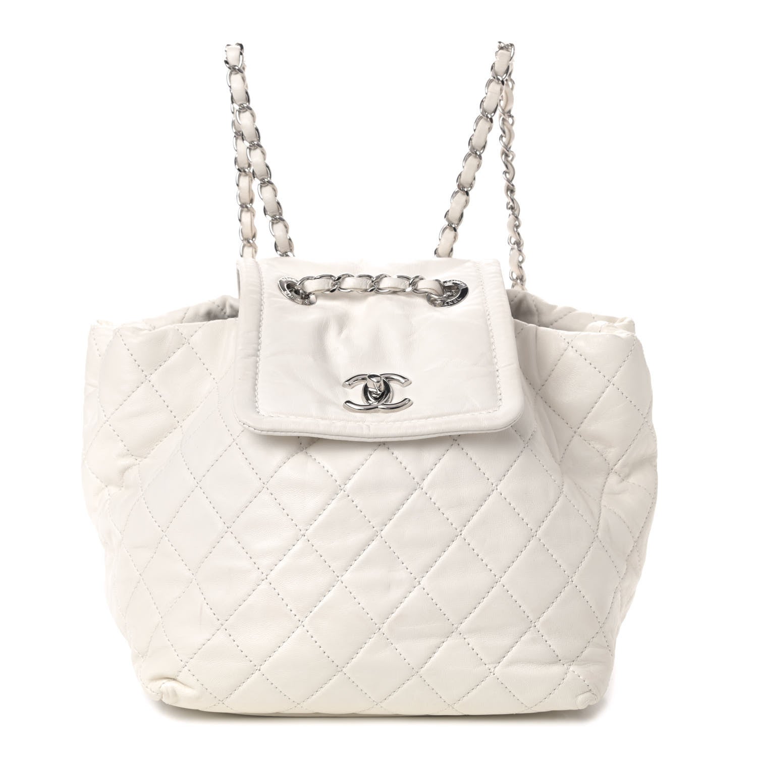 Chanel Lambskin Quilted Beijing Backpack Bag White 1 of 4