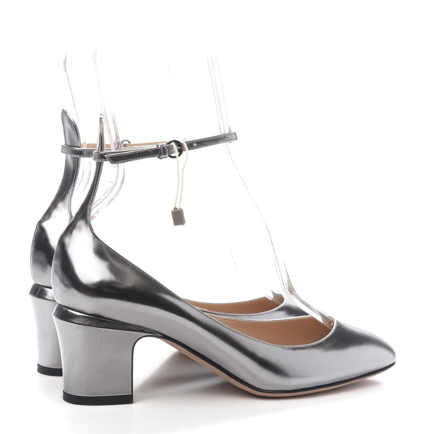 Valentino Garavani Patent Tan-Go Mary Jane 60mm Pumps 38 Silver 5 of 10