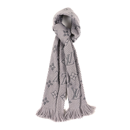 Louis Vuitton Wool Silk Logomania Scarf Pearl Grey 1 of 4