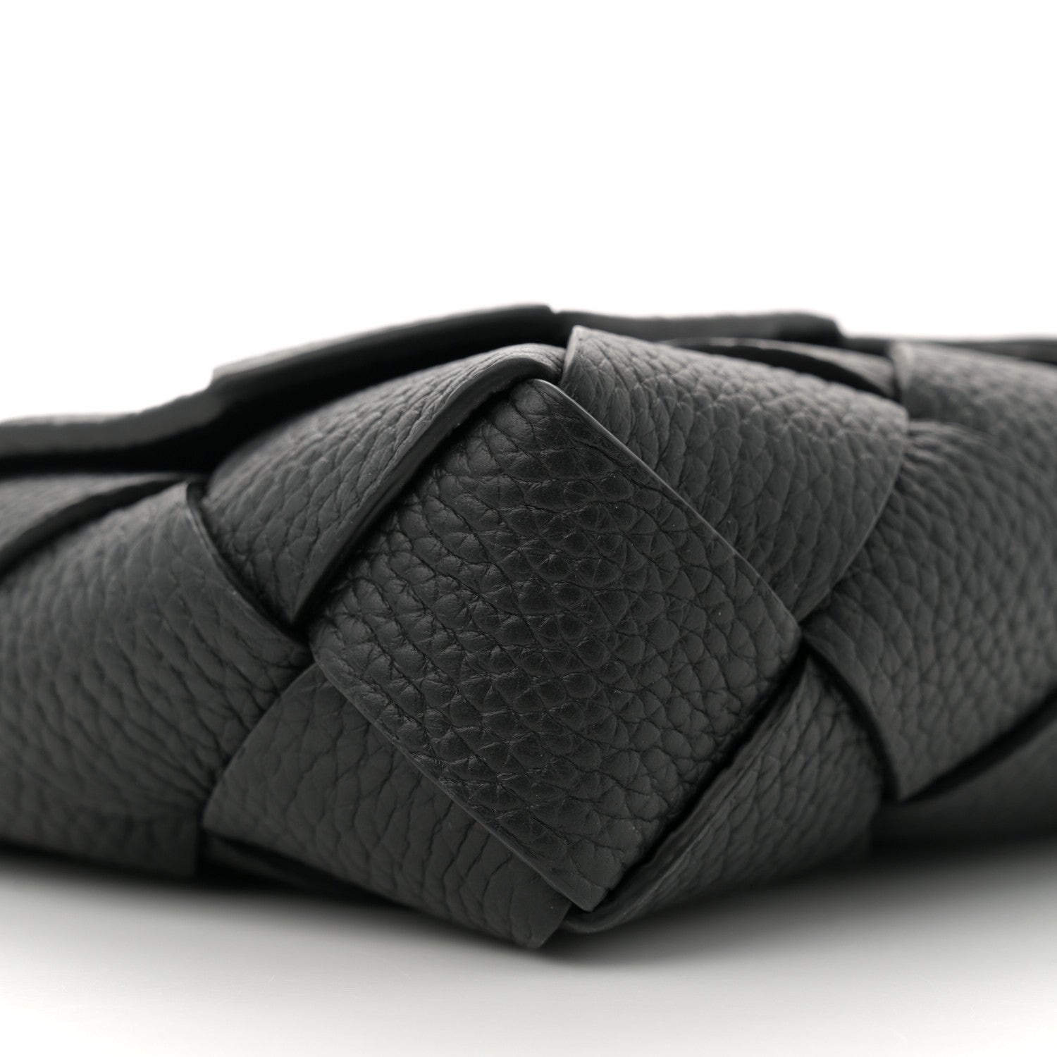 Bottega Veneta Grained Calfskin Intreccio Large Diago Crossbody Bag Black 9 of 11