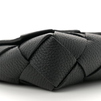 Bottega Veneta Grained Calfskin Intreccio Large Diago Crossbody Bag Black 9 of 11