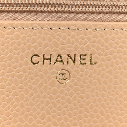 Chanel Caviar Quilted Wallet on Chain WOC Beige Clair 7 of 14