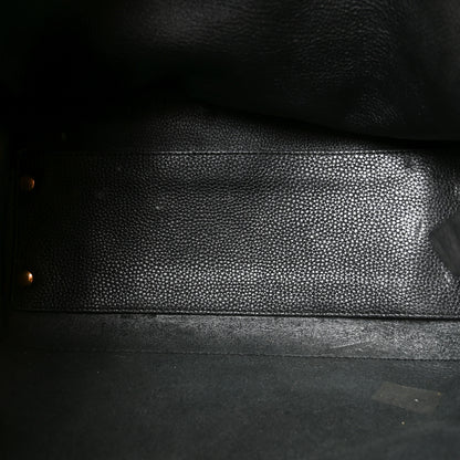 Salvatore Ferragamo Hammered Calfskin Double Handle Medium Amy Tote Black 4 of 9