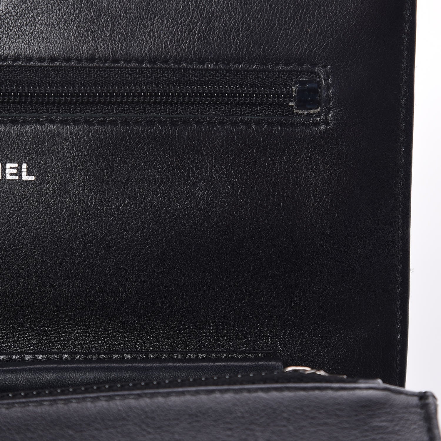 Chanel Striated Patent Quilted Wallet on Chain WOC Black 12 of 16