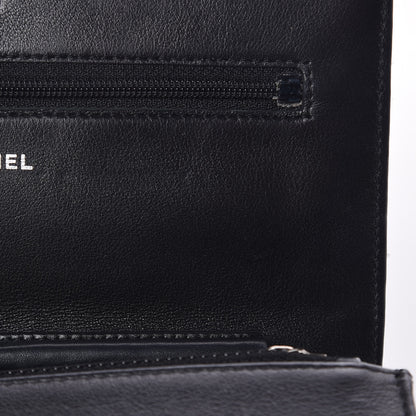 Chanel Striated Patent Quilted Wallet on Chain WOC Black 12 of 16