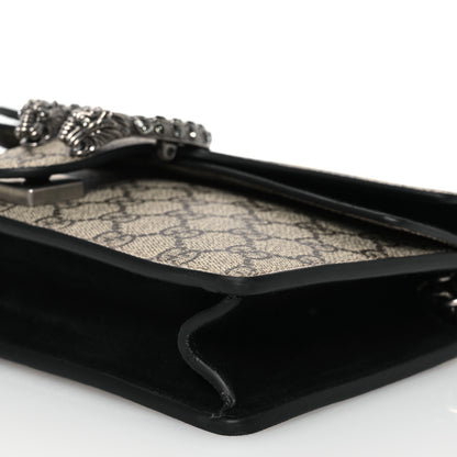 Gucci GG Supreme Monogram Suede Crystal Small Dionysus Shoulder Bag Beige Ebony Black 10 of 13