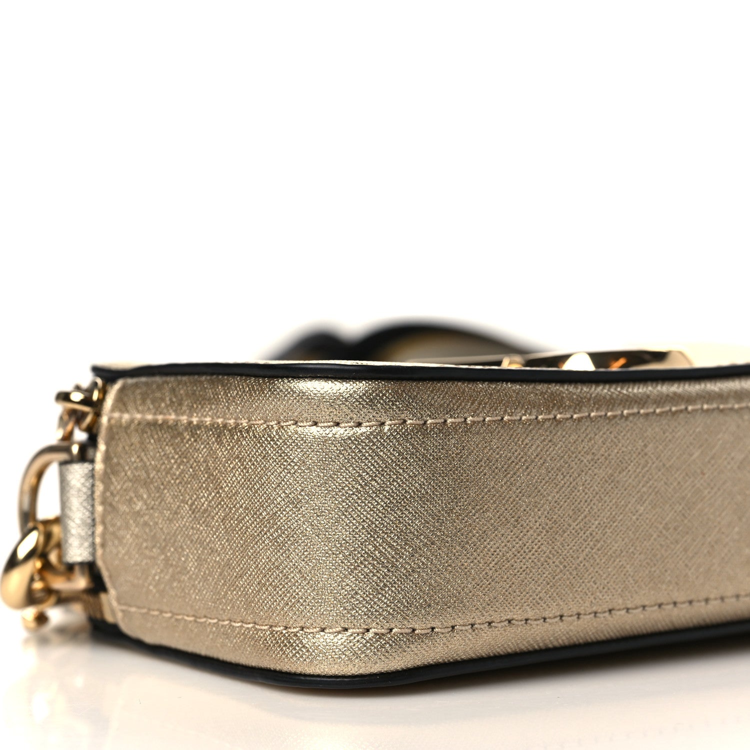 Marc Jacobs Metallic Saffiano Small Snapshot Camera Bag Silver Gold 9 of 10