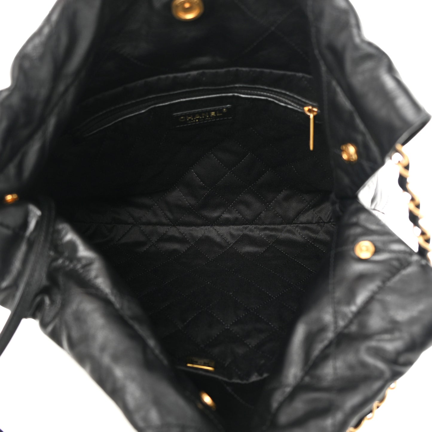 Calfskin Quilted Small Chanel 22 Black