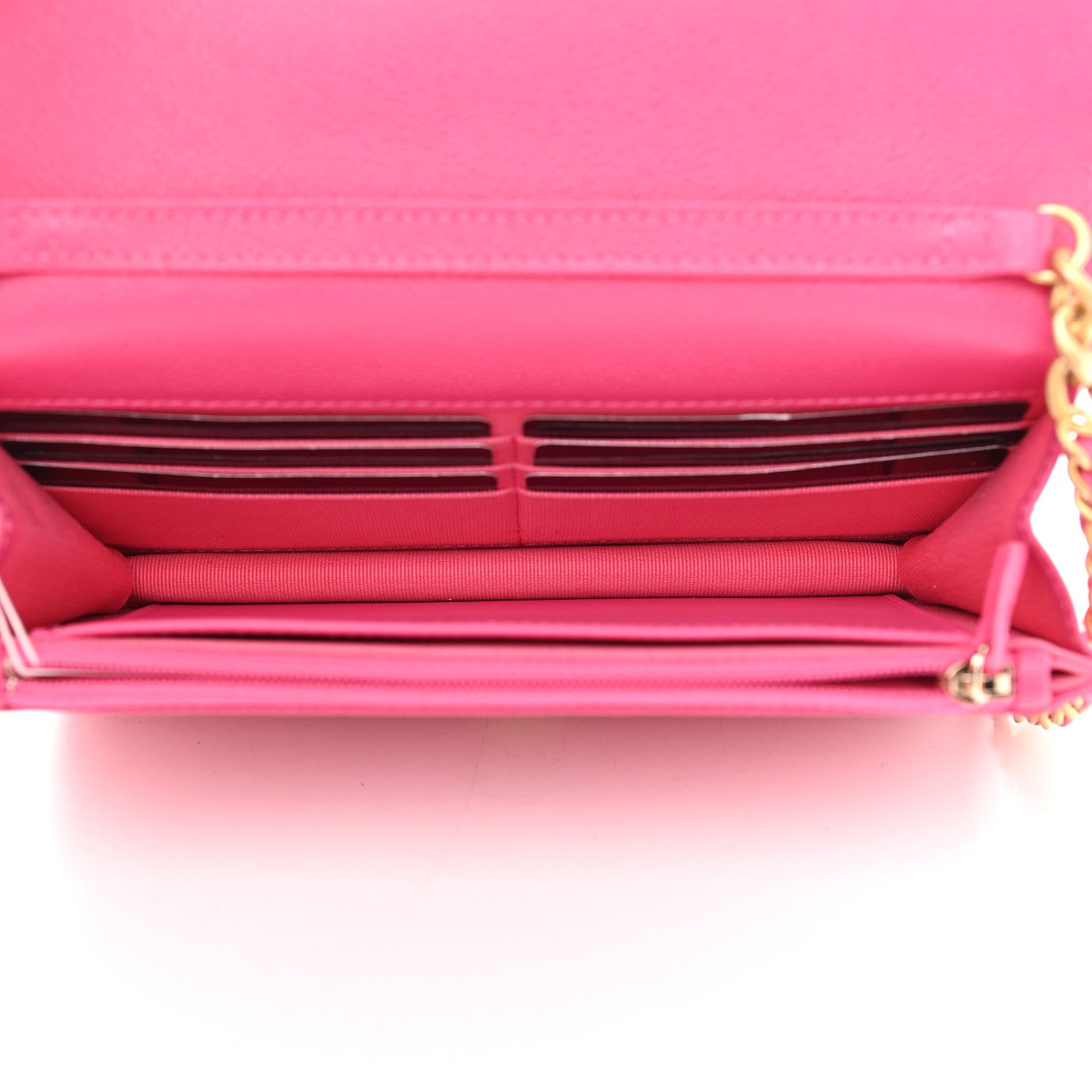 Chanel Shiny Caviar Quilted Chain Melody Wallet On Chain WOC Dark Pink 4 of 9