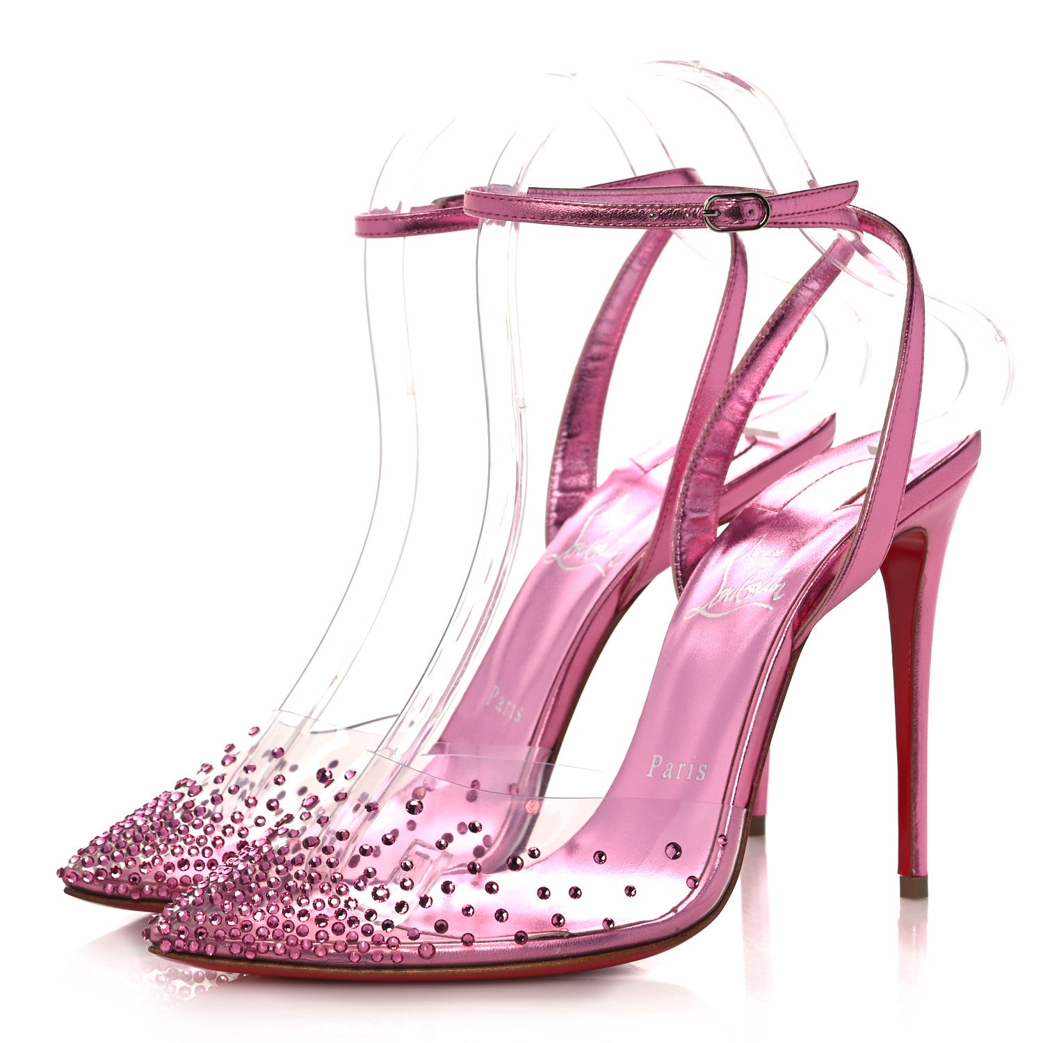 Christian Louboutin PVC Patent Psychic Spikaqueen 100 Pumps 38 Pink 3 of 8