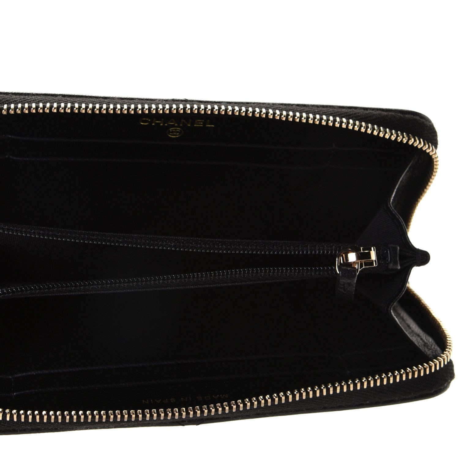 Chanel Shiny Goatskin Quilted Chanel 19 Long Zipped Around Wallet Black 6 of 8
