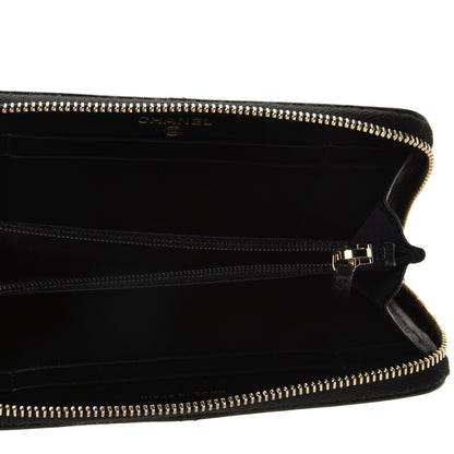 Chanel Shiny Goatskin Quilted Chanel 19 Long Zipped Around Wallet Black 6 of 8