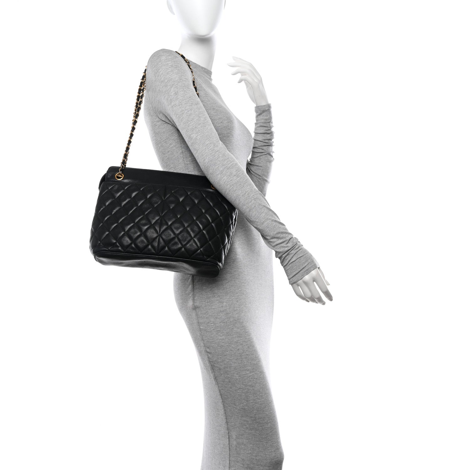 Chanel Lambskin Quilted Shoulder Bag Black 2 of 11