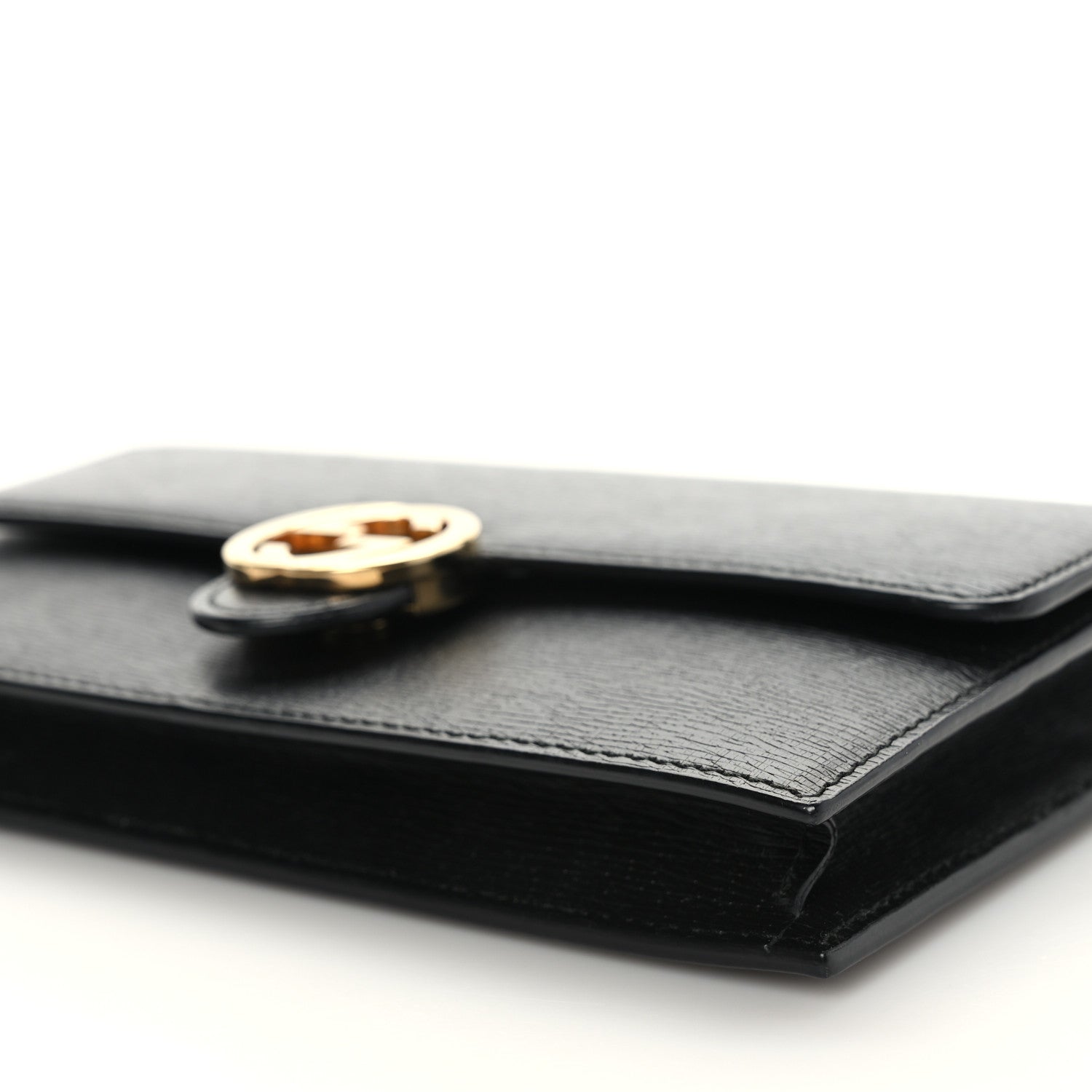 Gucci Textured Calfskin Icon Chain Wallet Black 8 of 8