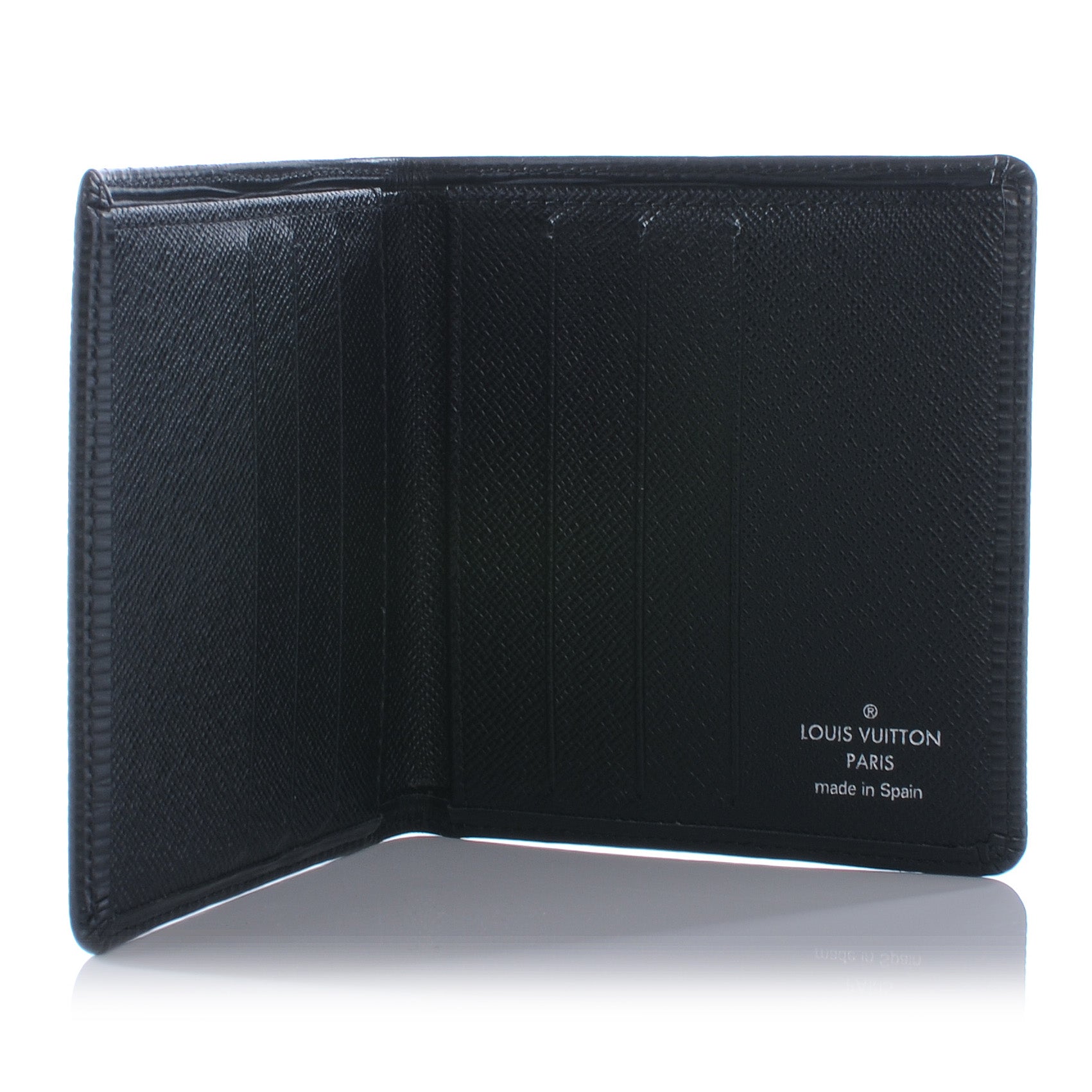 Louis Vuitton Epi Billfold Wallet 6 Cards Slots Bills Black 7 of 8