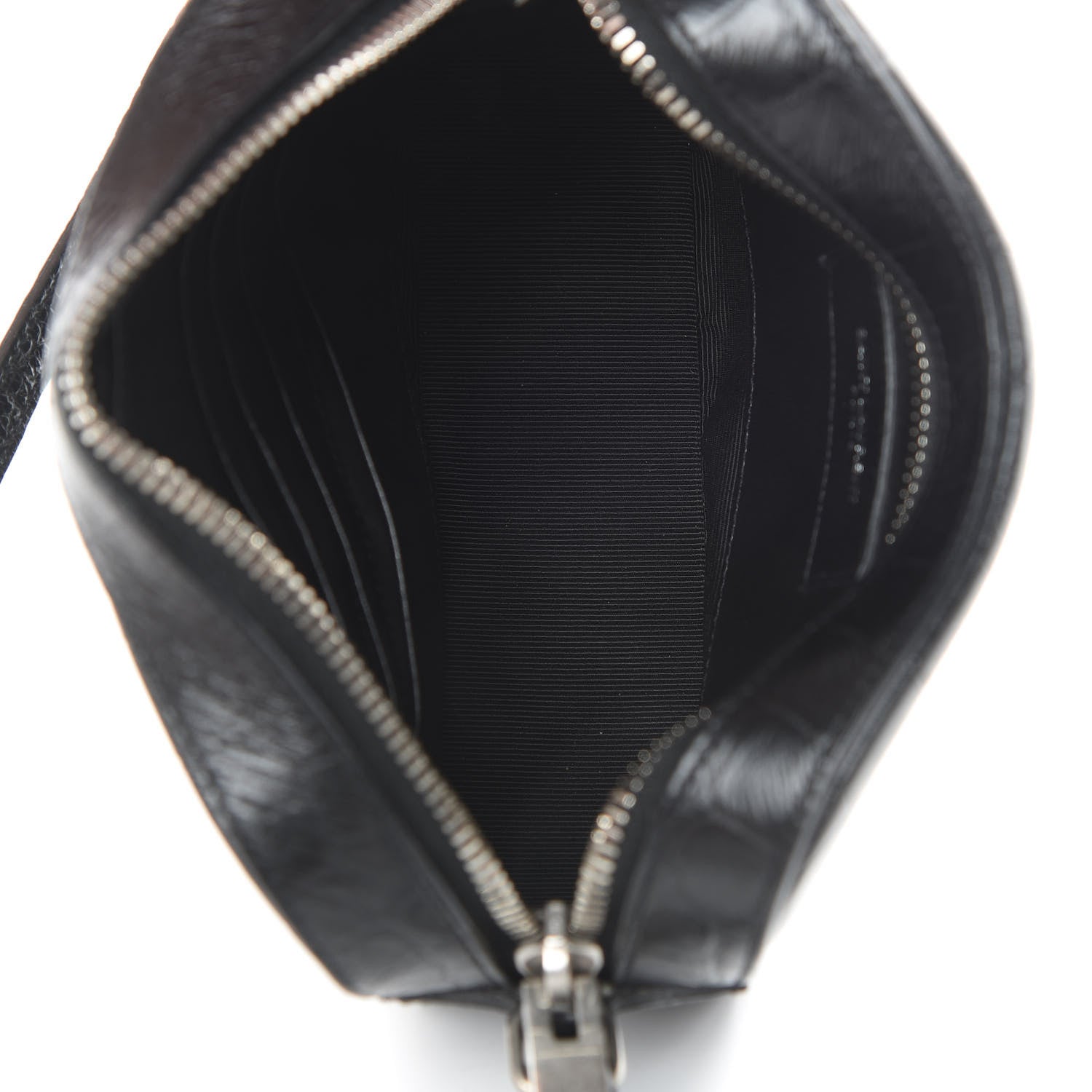 Saint Laurent Calfskin Crocodile Embossed Small Classic Monogram Camera Bag Black 5 of 12