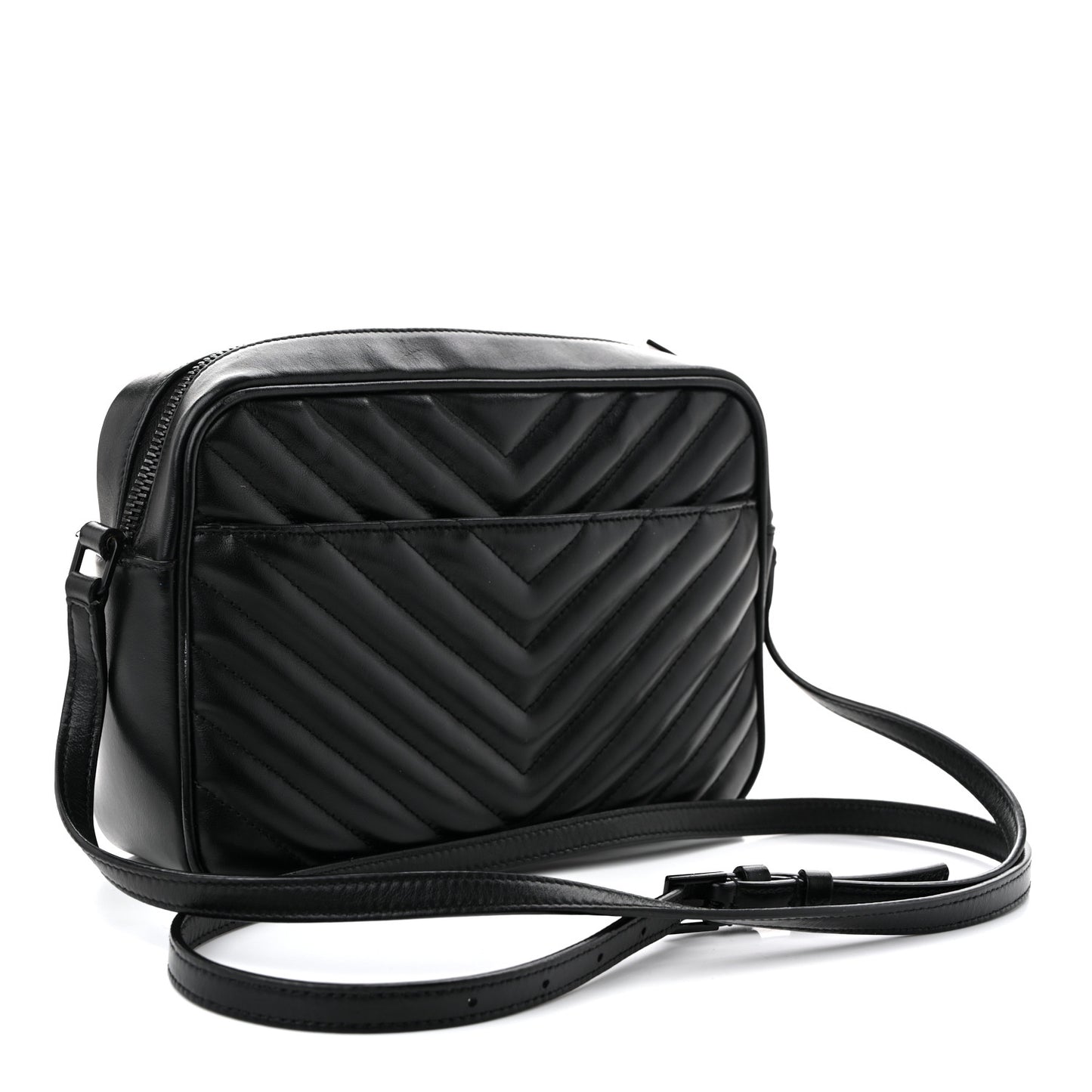 Calfskin Matelasse Monogram Monochrome Lou Camera Bag Black