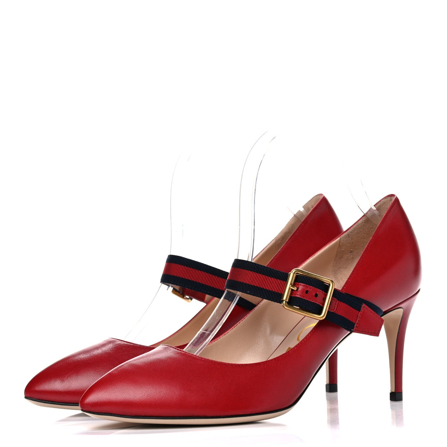 Malaga Kid Sylvie Web Mid Heel Pumps 38 Hibiscus Red