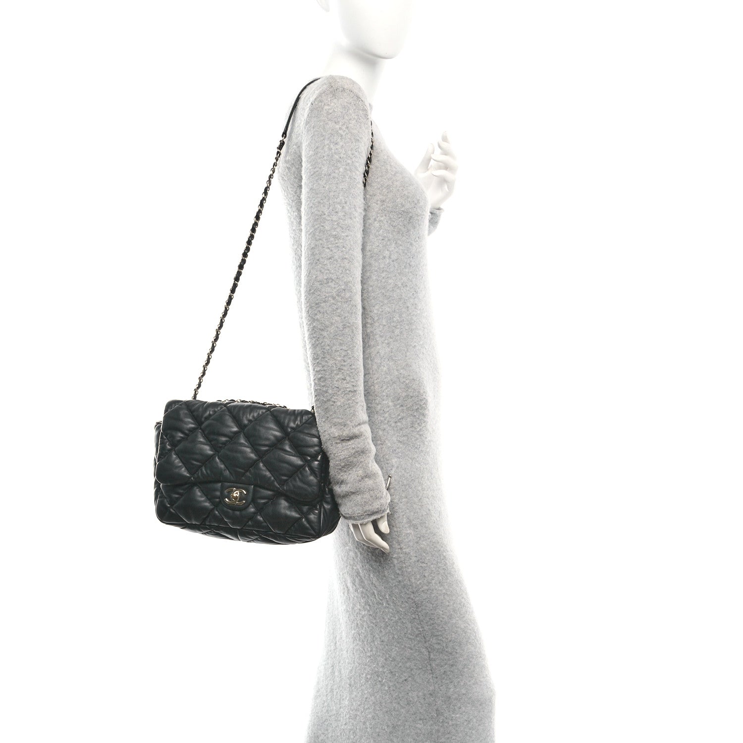 Chanel Calfskin Quilted Large Bubbly Flap Black 2 of 10