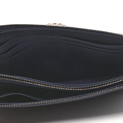 Chanel Metallic Caviar Quilted Small Zipped Boy Pouch Navy 5 of 8