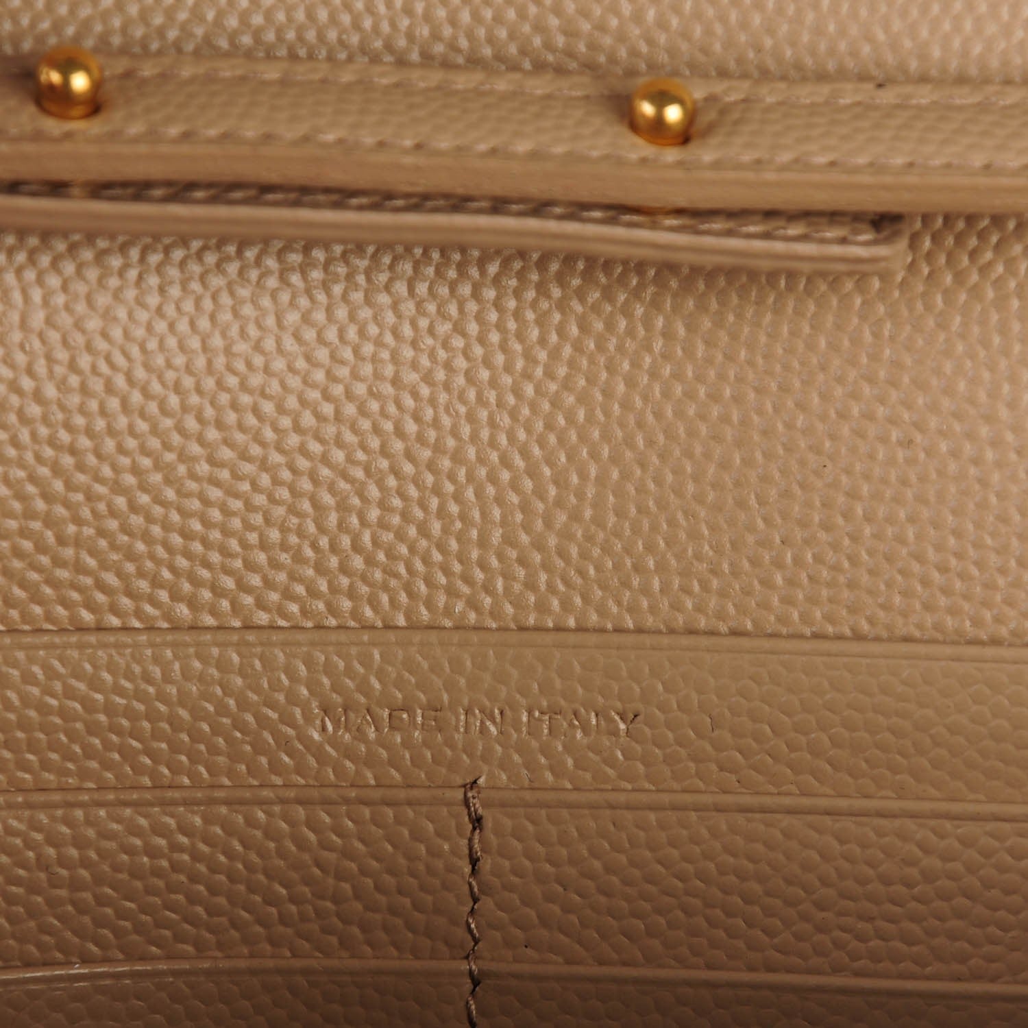 Saint Laurent Grain De Poudre Monogram Chain Wallet Dark Beige 7 of 7