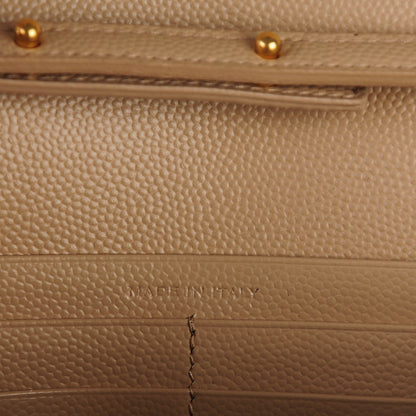 Saint Laurent Grain De Poudre Monogram Chain Wallet Dark Beige 7 of 7