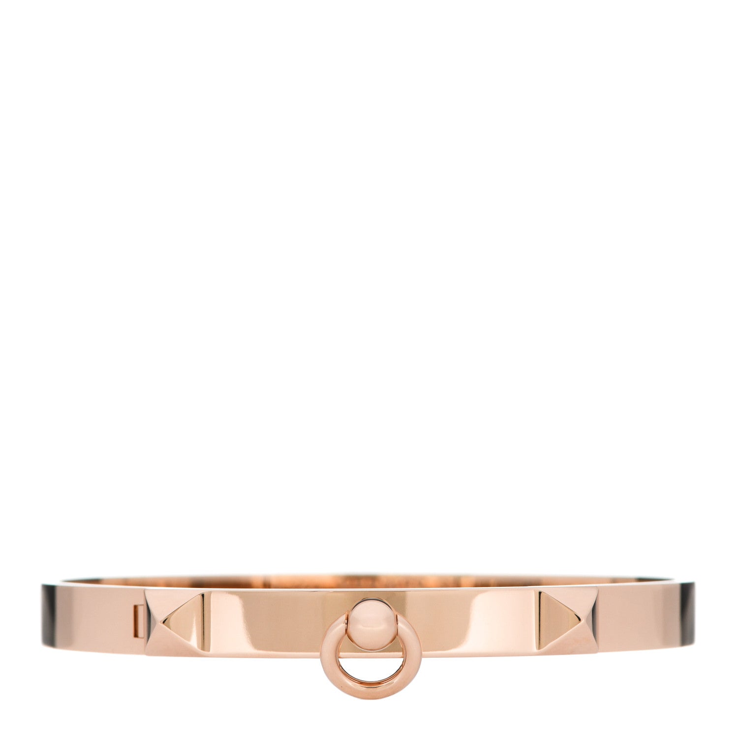 Hermes 18K Rose Gold PM Collier De Chien Bracelet SH 1 of 5