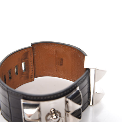 Hermes Matte Alligator Collier De Chien CDC Bracelet S Graphite 5 of 10