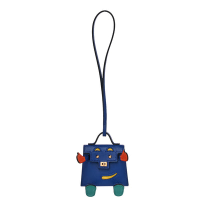 Hermes Tadelakt Chevre Mysore Kelly Quelle Idole Bag Charm Bleu Electrique Feu Jaune De Naples Vert Verone 1 of 9