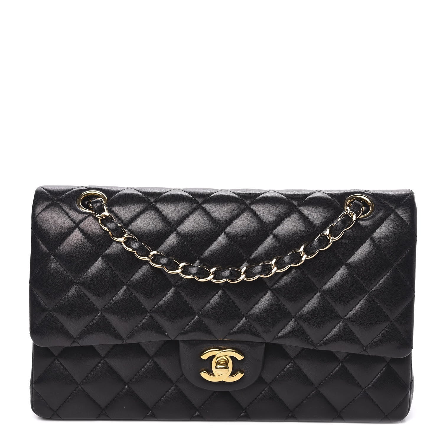 Chanel Lambskin Quilted Medium Double Flap Black 1 of 13