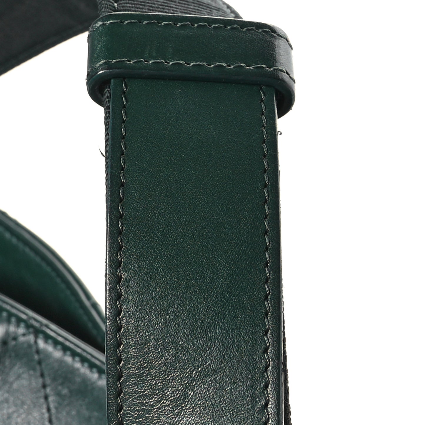 Calfskin Stitched Large Button Up Hobo Dark Green
