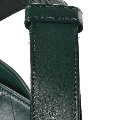 Chanel Calfskin Stitched Large Button Up Hobo Dark Green 12 of 12