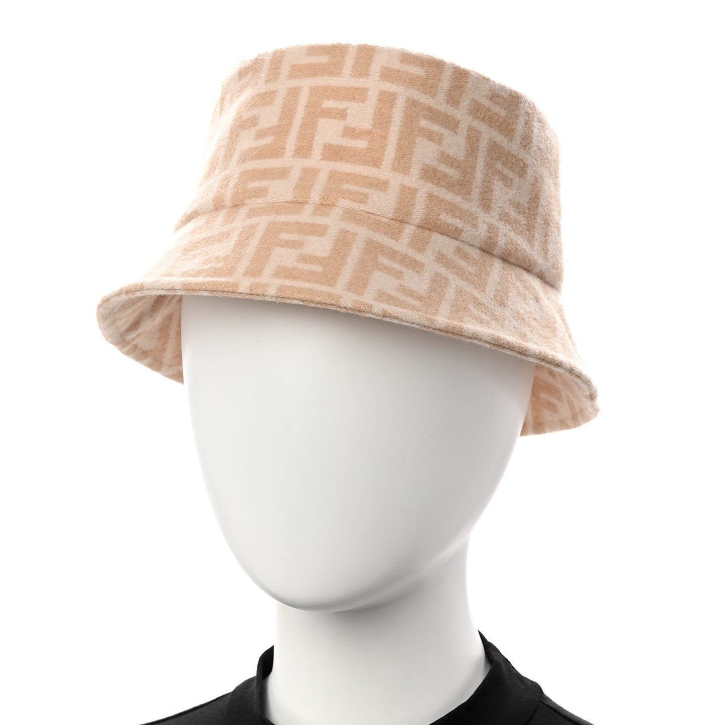 Wool Silk FF Bucket Hat S Beige