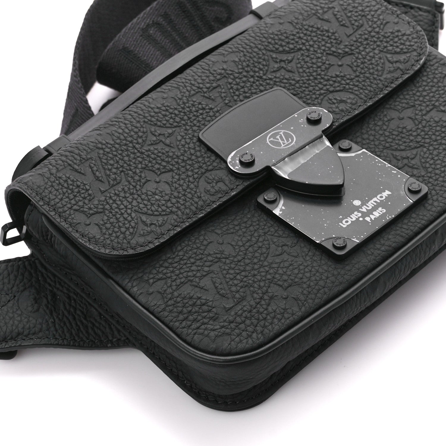 Louis Vuitton Taurillon Monogram S Lock Sling Bag Black 10 of 12