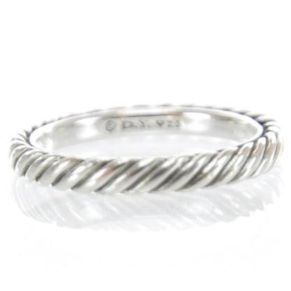 David Yurman Sterling Silver Stackable Cable Ring 6 2 of 5