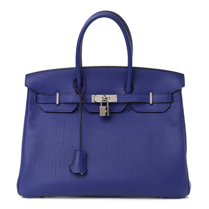 Hermes Togo BIRKIN 35 Bleu France 1 of 12