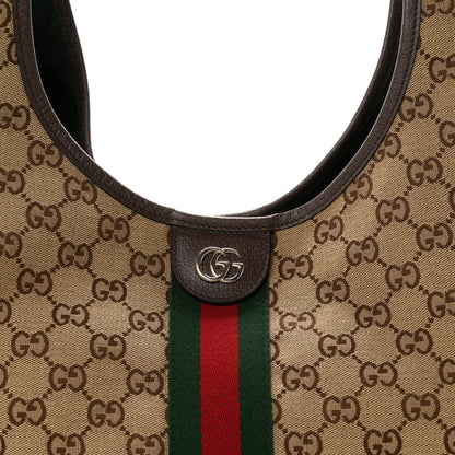 Gucci GG Monogram Web Large Giglio Tote Beige Brown 8 of 10