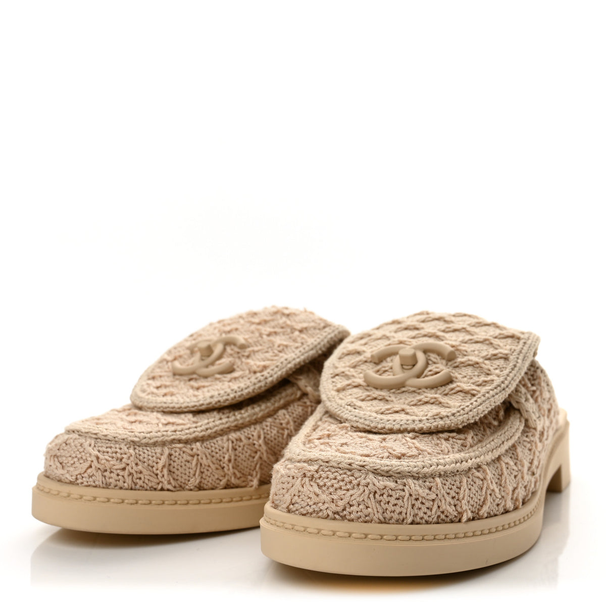 Chanel Lambskin Quilted CC Turnlock Mules 39 Light Beige 4 of 10
