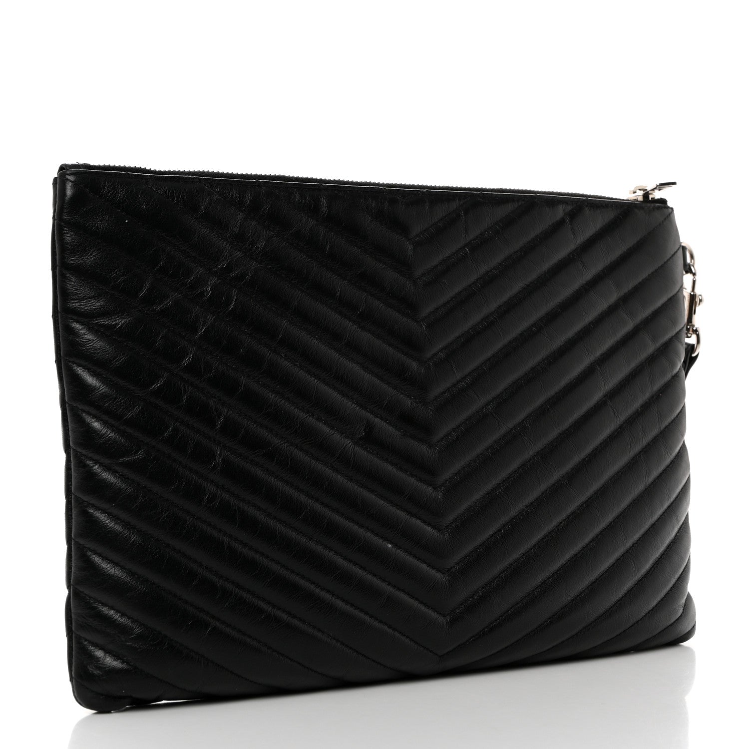 Saint Laurent Calfskin Matelasse Monogram Cassandre Tablet Pouch Black 3 of 7