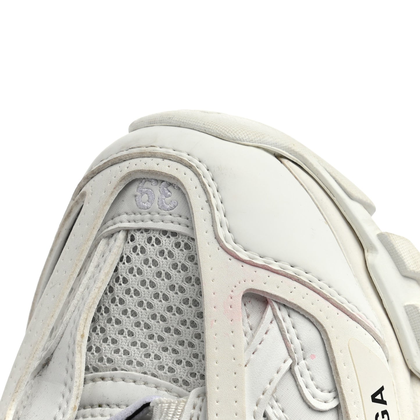 Mesh Nylon Womens Track Sneakers 39 White