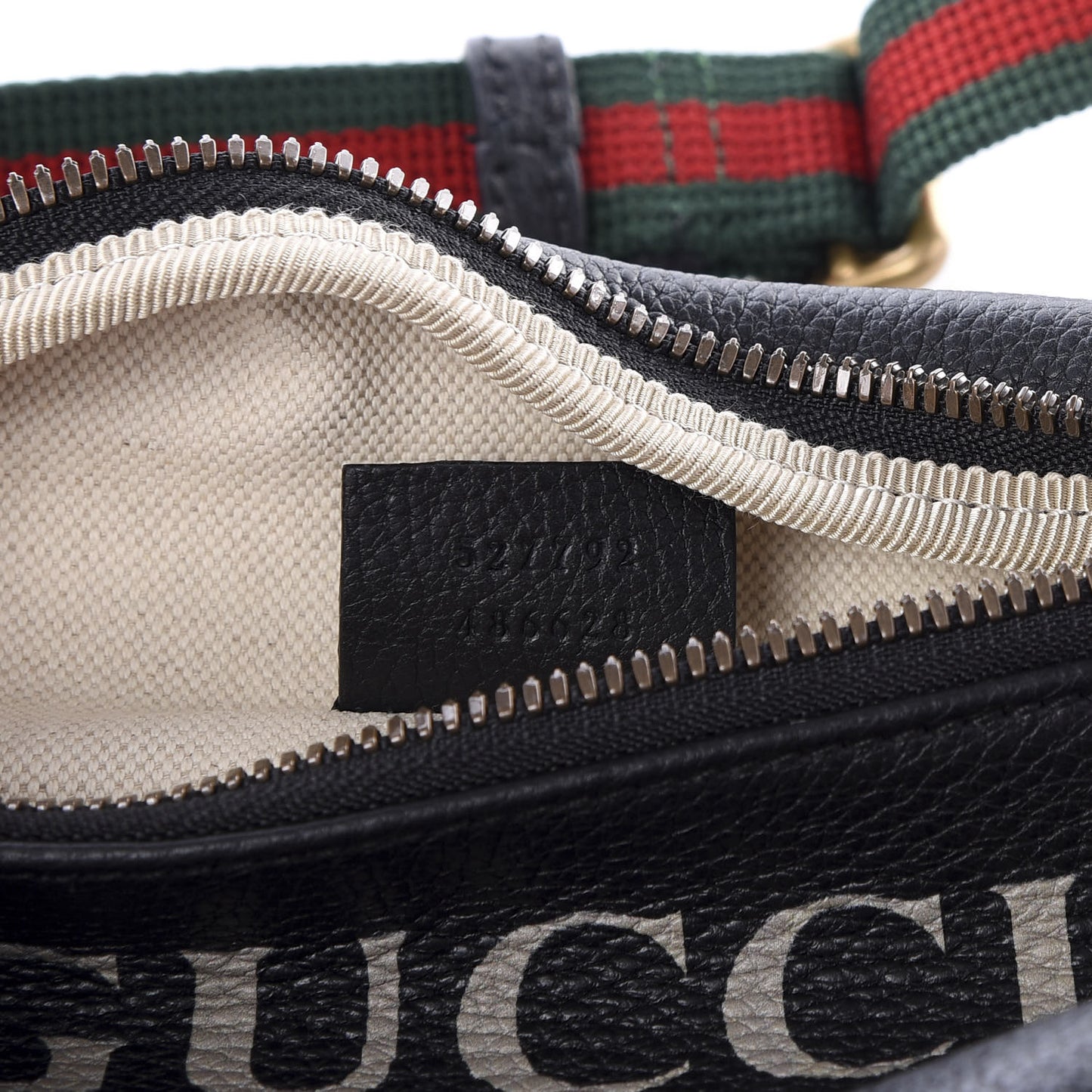 Grained Calfskin Small Logo Belt Bag Black