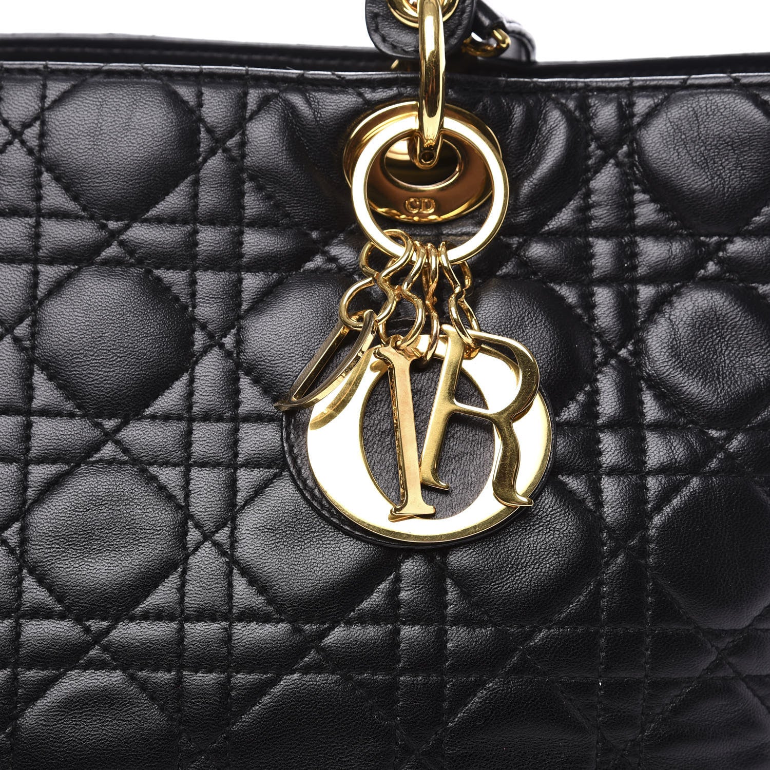 Christian Dior Lambskin Cannage Large Lady Dior Black 9 of 9