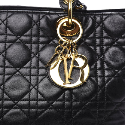 Christian Dior Lambskin Cannage Large Lady Dior Black 9 of 9
