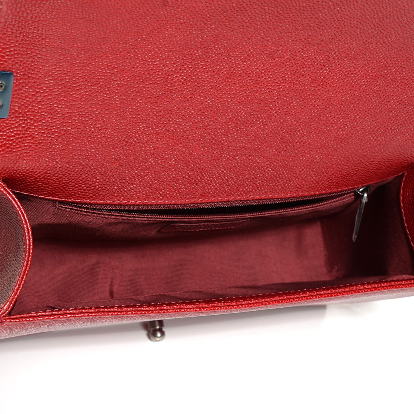 Caviar Quilted New Medium Boy Flap Dark Red