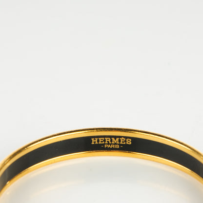 Hermes Enamel Printed Narrow Grand Apparat Bracelet 65 Blanc 4 of 5