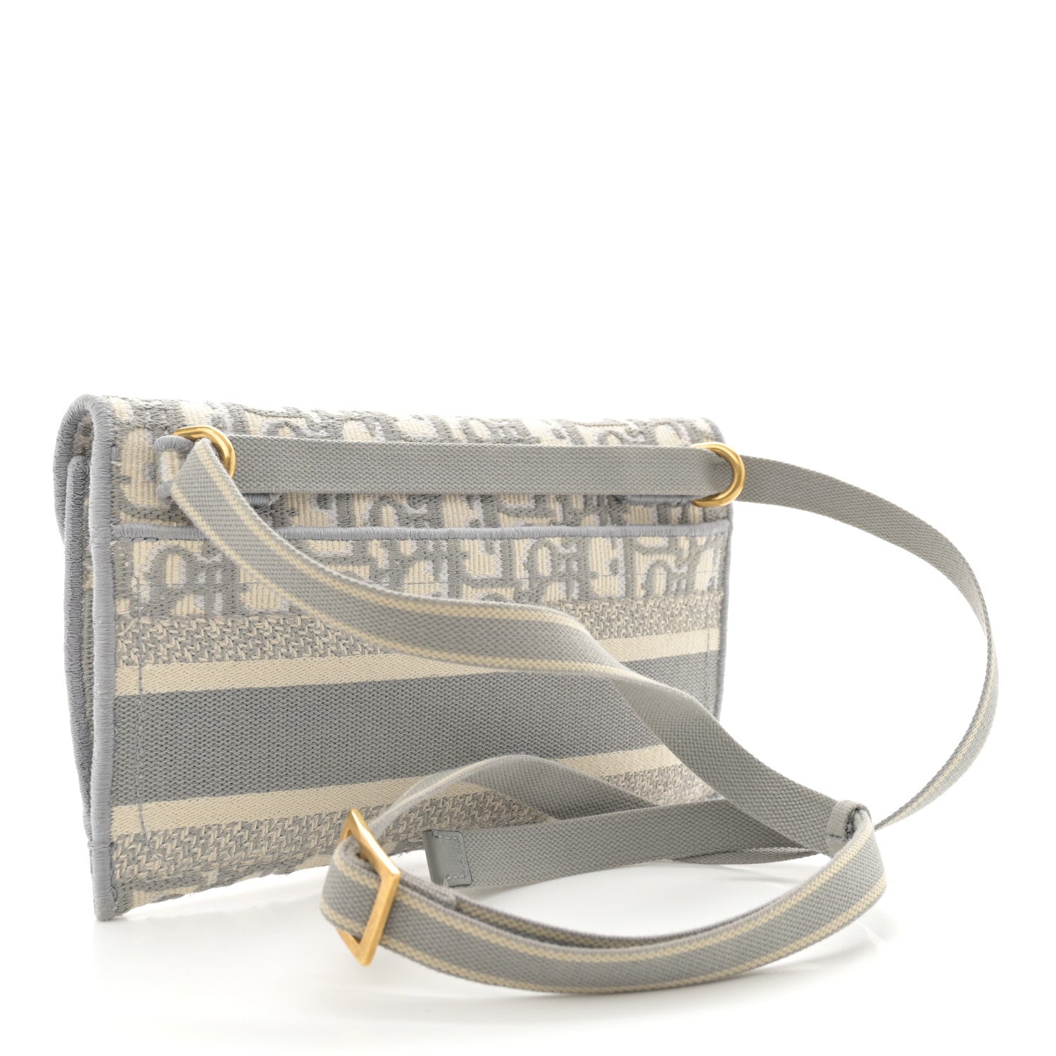 Christian Dior Oblique Slim Saddle Pouch Grey 3 of 11